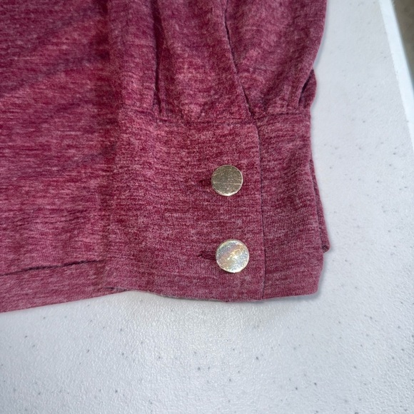 NWT LOFT Ann Taylor V Neck Tie Flowy Shirt Maroon Magenta Career XL - Picture 2 of 10